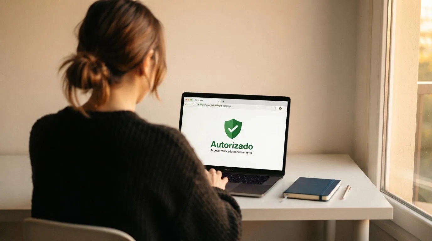 Pantalla dividida: a la izquierda el logotipo de la DGOJ y el dominio .es, a la derecha un mensaje de advertencia sobre un casino sin licencia española