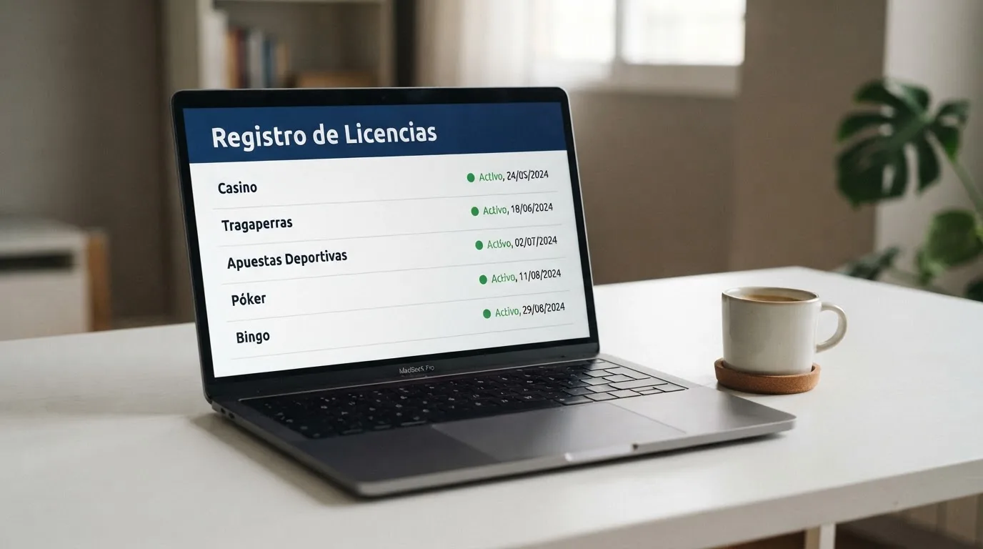 Pantalla del registro oficial de licencias de la DGOJ en ordenacionjuego.es con el listado de operadores autorizados